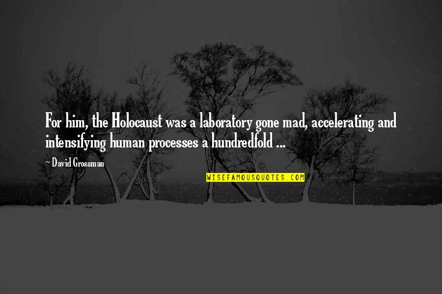 Sizzledragon Quotes By David Grossman: For him, the Holocaust was a laboratory gone Sizzledragon Quotes By David Grossman: For him, the Holocaust was a laboratory gone