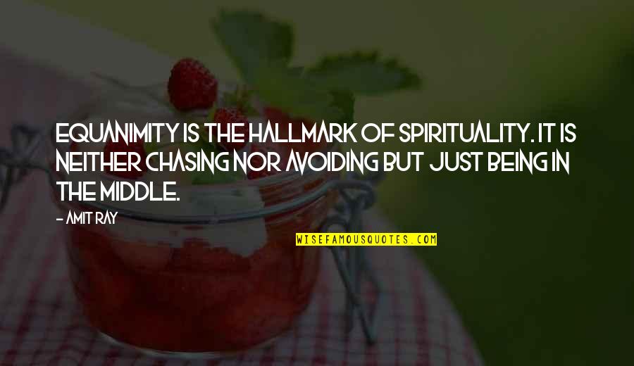 Sj Wall Quotes By Amit Ray: Equanimity is the hallmark of spirituality. It is