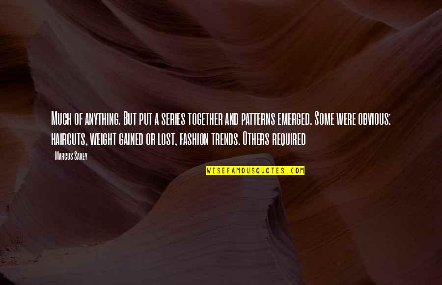 Sjoerts Quotes By Marcus Sakey: Much of anything. But put a series together Sjoerts Quotes By Marcus Sakey: Much of anything. But put a series together
