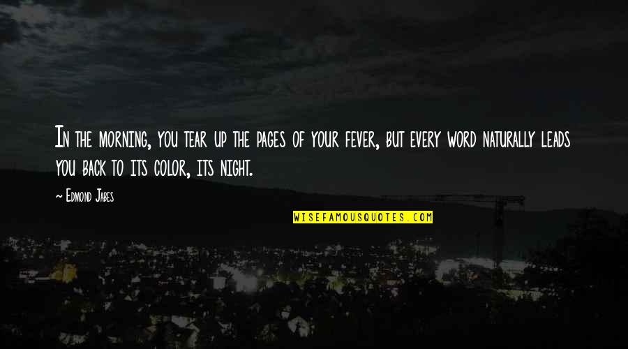 Skaneateles Quotes By Edmond Jabes: In the morning, you tear up the pages