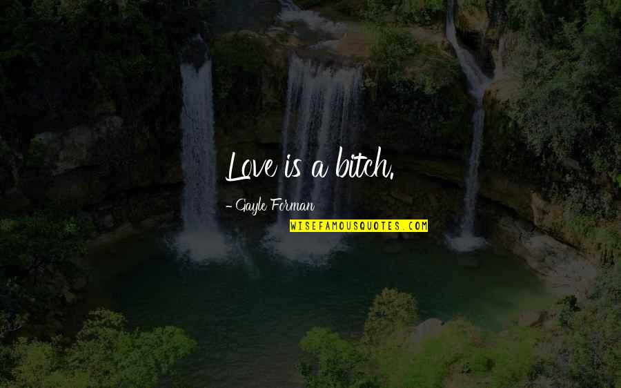 Skaneateles Quotes By Gayle Forman: Love is a bitch.