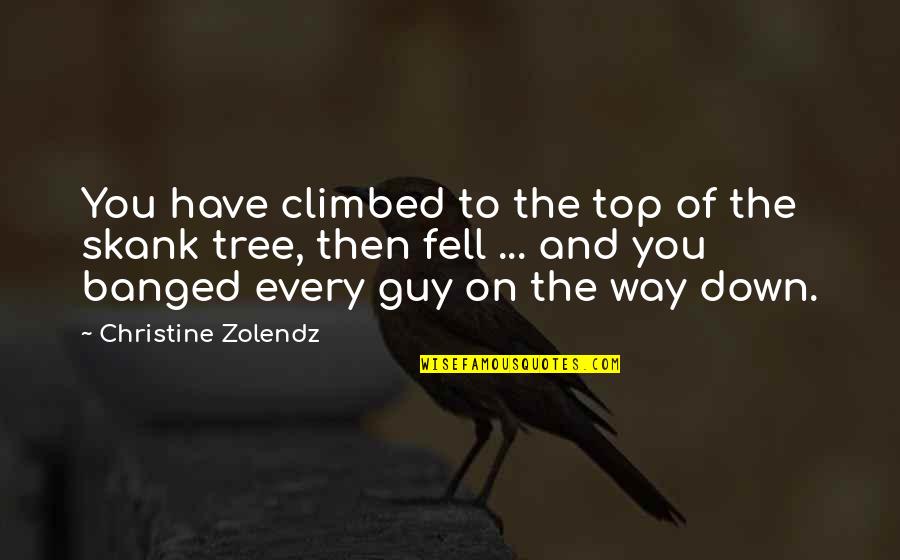 Skank Quotes By Christine Zolendz: You have climbed to the top of the