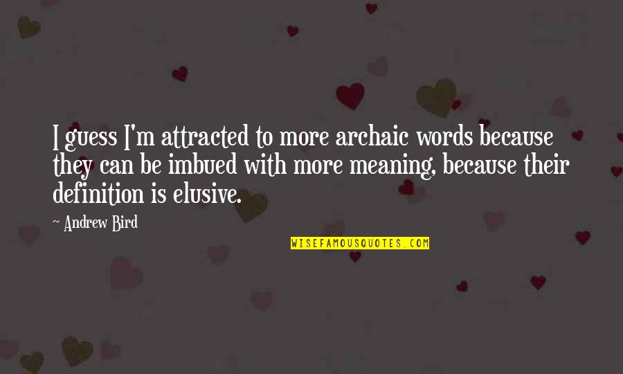 Skankdom Quotes By Andrew Bird: I guess I'm attracted to more archaic words