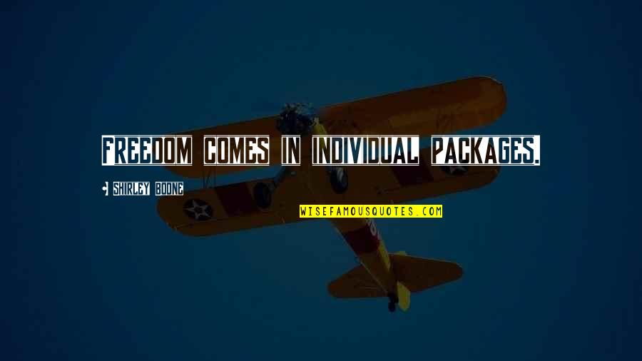 Skarabeusz Quotes By Shirley Boone: Freedom comes in individual packages. Skarabeusz Quotes By Shirley Boone: Freedom comes in individual packages.