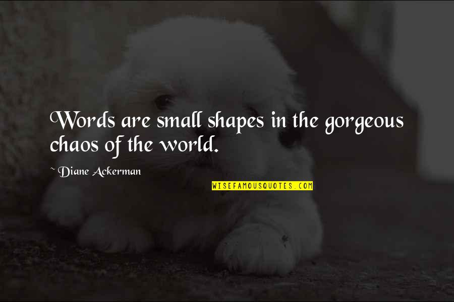 Skarsten Blades Quotes By Diane Ackerman: Words are small shapes in the gorgeous chaos Skarsten Blades Quotes By Diane Ackerman: Words are small shapes in the gorgeous chaos