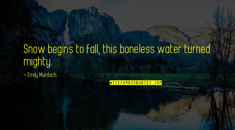 Skarzynski Black Quotes By Emily Murdoch: Snow begins to fall, this boneless water turned