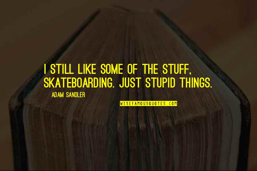 Skateboarding Quotes By Adam Sandler: I still like some of the stuff, skateboarding.