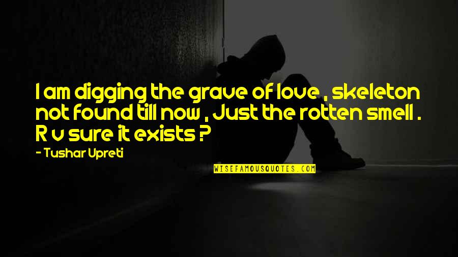 Skeleton Quotes And Quotes By Tushar Upreti: I am digging the grave of love ,