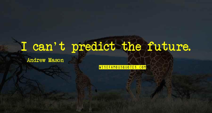 Skenitis Quotes By Andrew Mason: I can't predict the future. Skenitis Quotes By Andrew Mason: I can't predict the future.