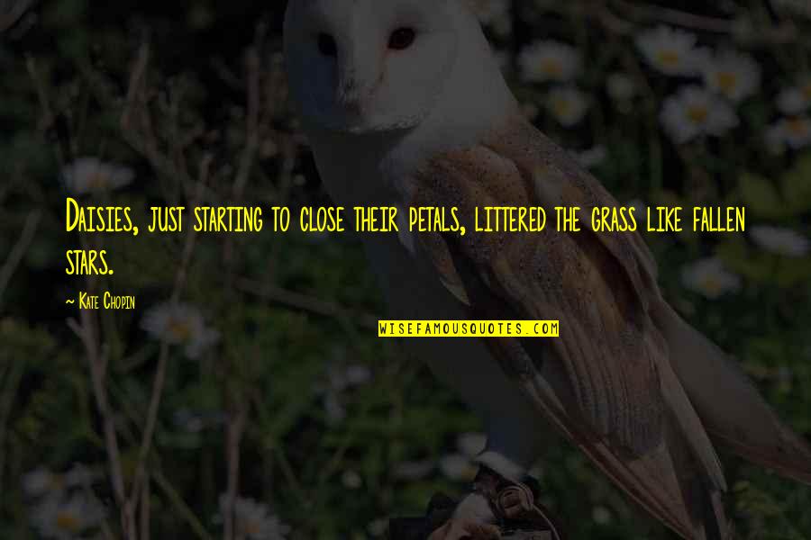 Skepsis Mass Quotes By Kate Chopin: Daisies, just starting to close their petals, littered