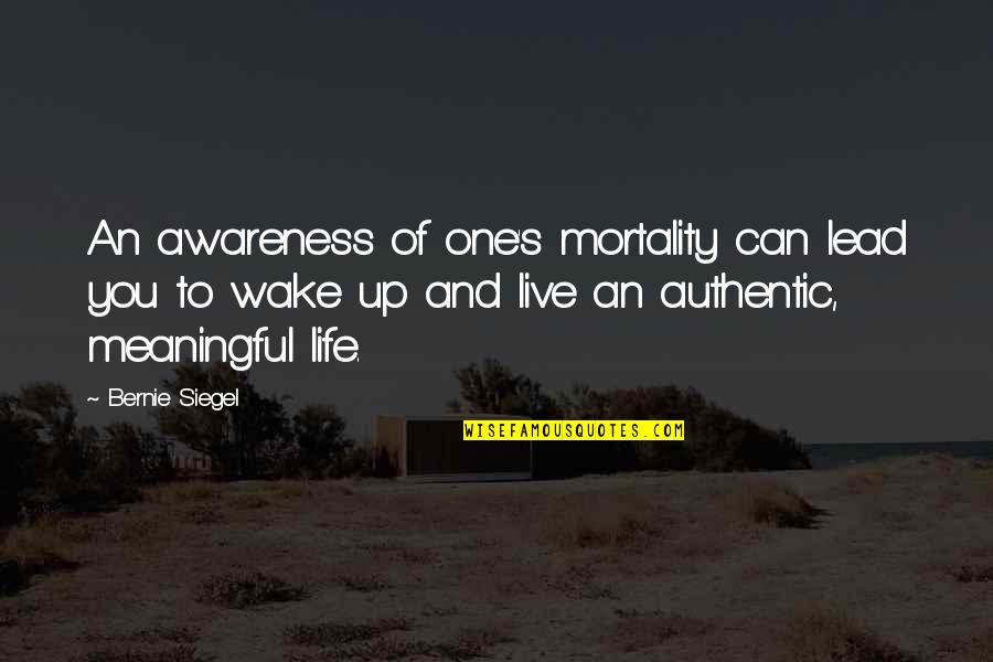 Ski Race Quotes By Bernie Siegel: An awareness of one's mortality can lead you