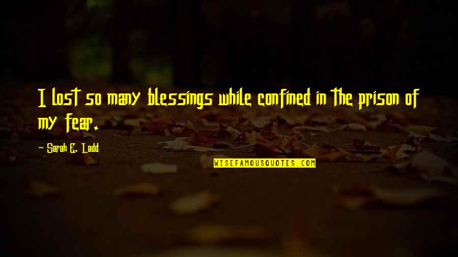 Skilfully Quotes By Sarah E. Ladd: I lost so many blessings while confined in