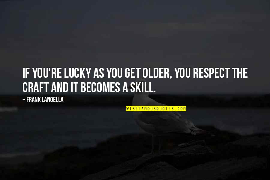 Skill You Quotes By Frank Langella: If you're lucky as you get older, you