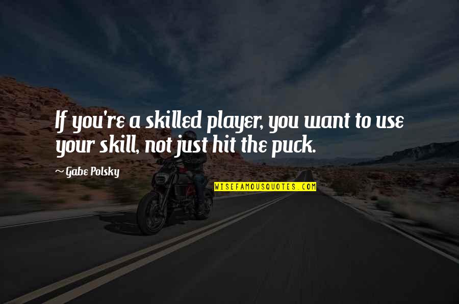 Skill You Quotes By Gabe Polsky: If you're a skilled player, you want to
