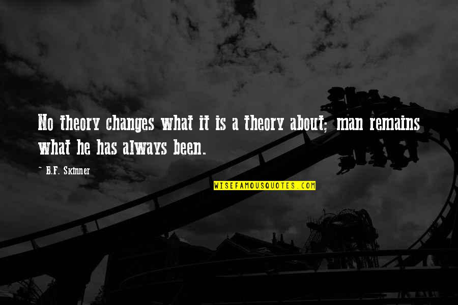 Skinner Quotes By B.F. Skinner: No theory changes what it is a theory