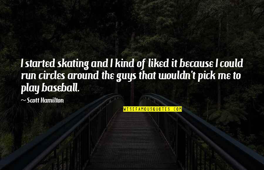 Skinsource Quotes By Scott Hamilton: I started skating and I kind of liked Skinsource Quotes By Scott Hamilton: I started skating and I kind of liked