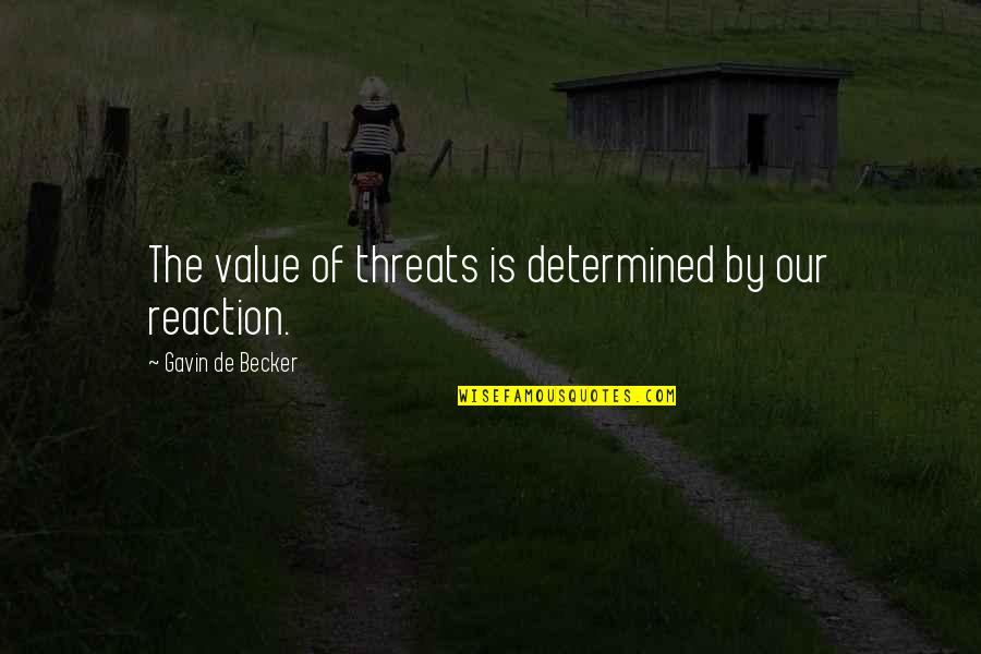 Skinuo Se Quotes By Gavin De Becker: The value of threats is determined by our