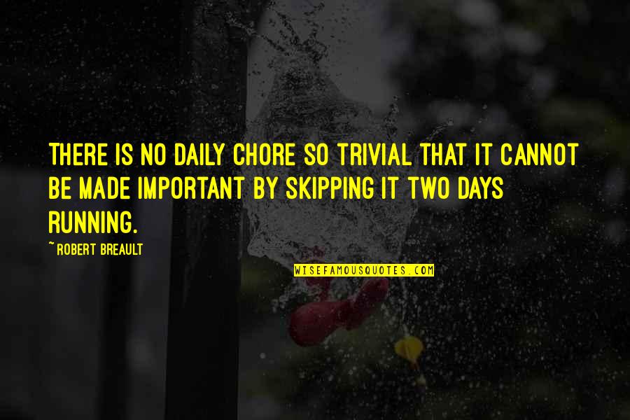 Skipping Quotes By Robert Breault: There is no daily chore so trivial that