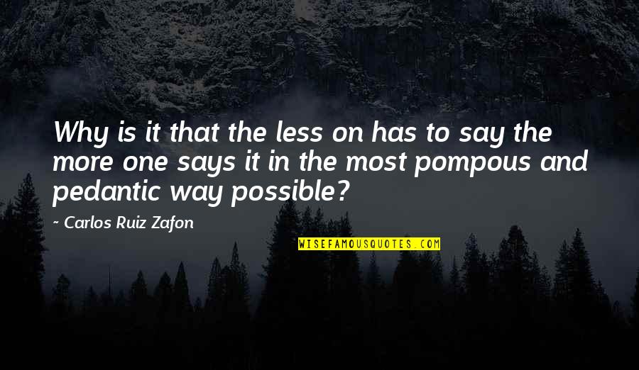 Skirmishing Tactics Quotes By Carlos Ruiz Zafon: Why is it that the less on has Skirmishing Tactics Quotes By Carlos Ruiz Zafon: Why is it that the less on has