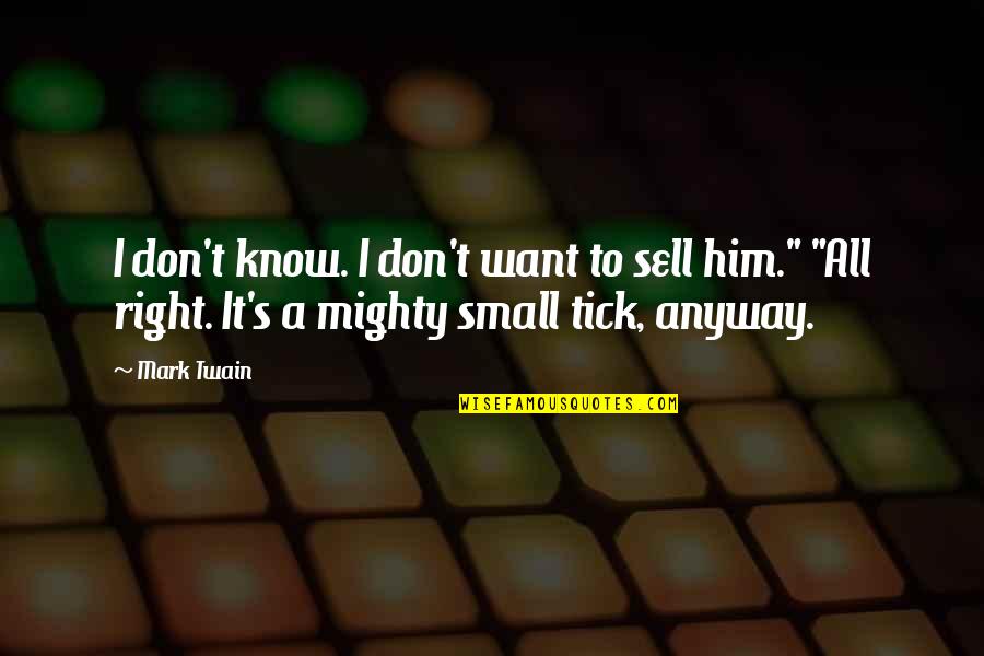 Skirted Bathing Quotes By Mark Twain: I don't know. I don't want to sell