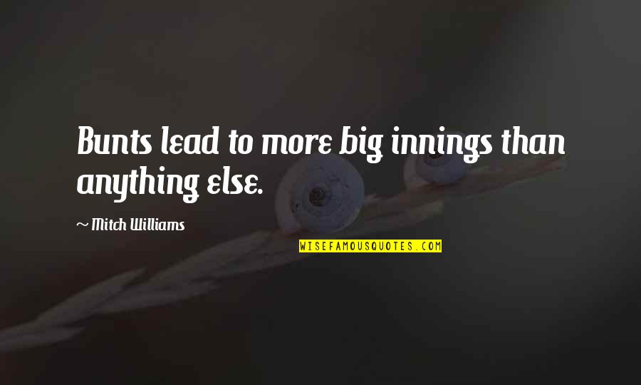 Sklen Kov Quotes By Mitch Williams: Bunts lead to more big innings than anything Sklen Kov Quotes By Mitch Williams: Bunts lead to more big innings than anything