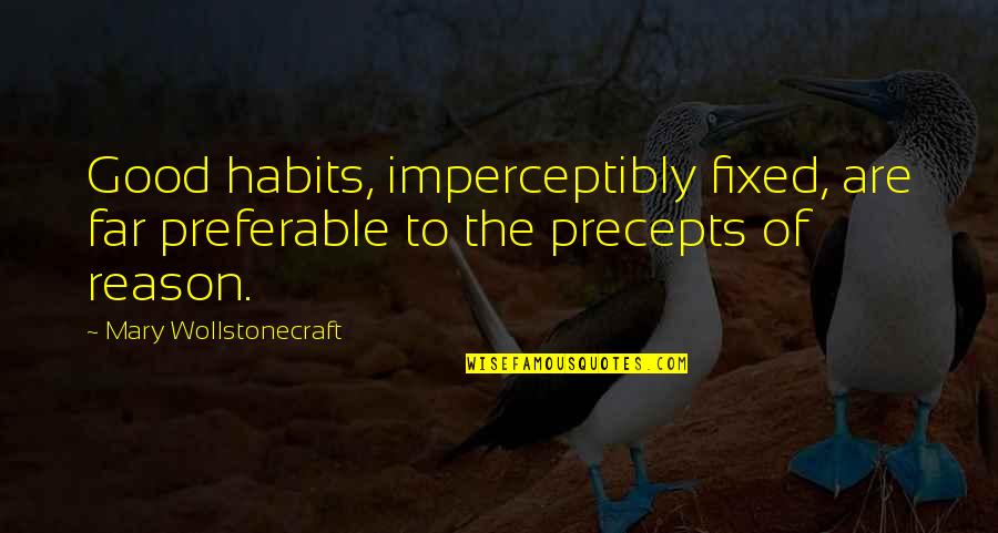 Skottle Quotes By Mary Wollstonecraft: Good habits, imperceptibly fixed, are far preferable to Skottle Quotes By Mary Wollstonecraft: Good habits, imperceptibly fixed, are far preferable to