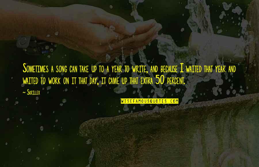 Skrillex Quotes By Skrillex: Sometimes a song can take up to a Skrillex Quotes By Skrillex: Sometimes a song can take up to a