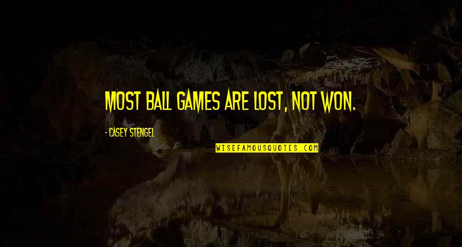 Skuffle Quotes By Casey Stengel: Most ball games are lost, not won. Skuffle Quotes By Casey Stengel: Most ball games are lost, not won.