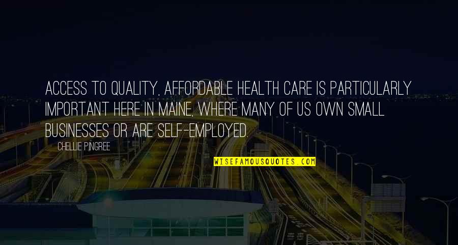 Skugg Sauce Quotes By Chellie Pingree: Access to quality, affordable health care is particularly