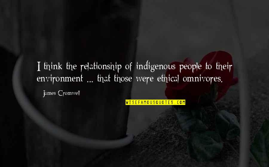 Skulk Quotes By James Cromwell: I think the relationship of indigenous people to