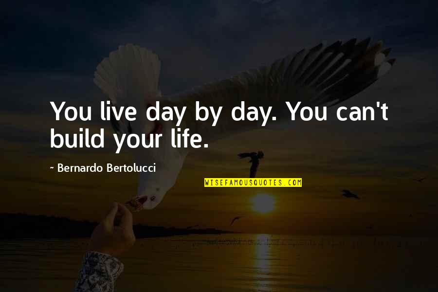 Skullector Quotes By Bernardo Bertolucci: You live day by day. You can't build Skullector Quotes By Bernardo Bertolucci: You live day by day. You can't build