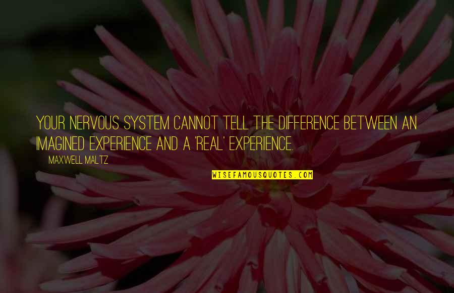 Skunk Anansie Quotes By Maxwell Maltz: Your nervous system cannot tell the difference between Skunk Anansie Quotes By Maxwell Maltz: Your nervous system cannot tell the difference between