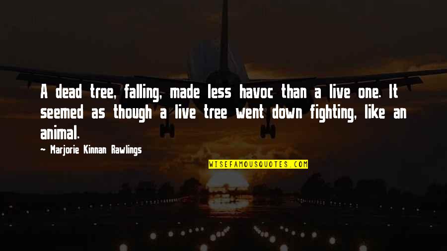 Skunk Pot Smell Quotes By Marjorie Kinnan Rawlings: A dead tree, falling, made less havoc than Skunk Pot Smell Quotes By Marjorie Kinnan Rawlings: A dead tree, falling, made less havoc than