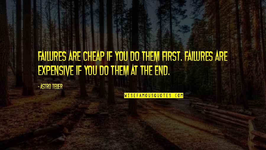 Skunk Pottery Quotes By Astro Teller: Failures are cheap if you do them first. Skunk Pottery Quotes By Astro Teller: Failures are cheap if you do them first.