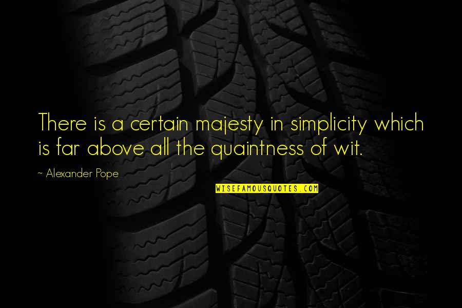 Skutek Po Quotes By Alexander Pope: There is a certain majesty in simplicity which