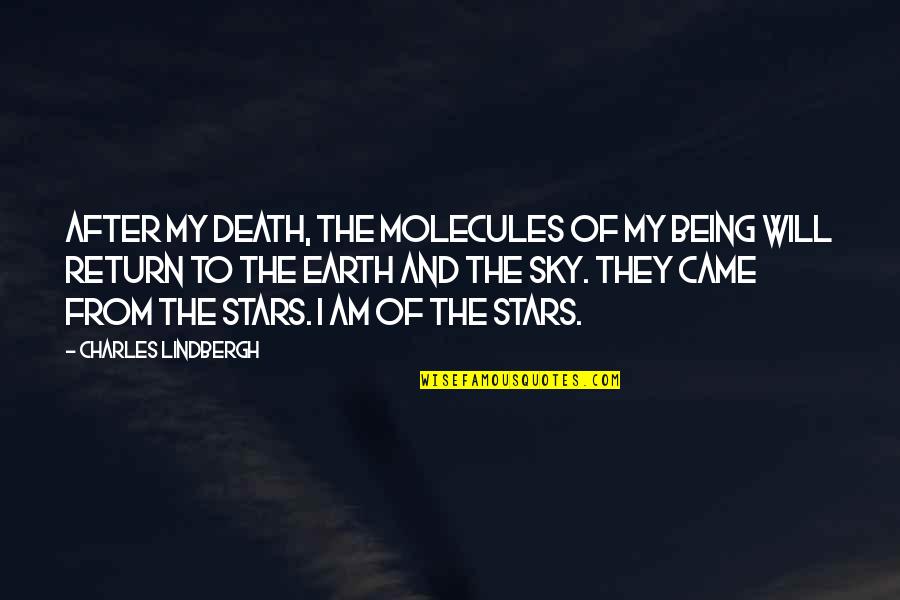 Sky And Earth Quotes By Charles Lindbergh: After my death, the molecules of my being