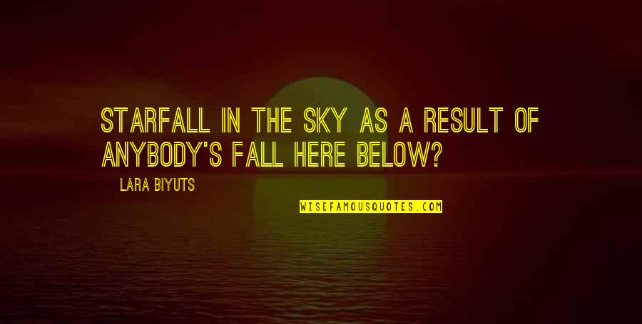 Sky And Heaven Quotes By Lara Biyuts: Starfall in the sky as a result of