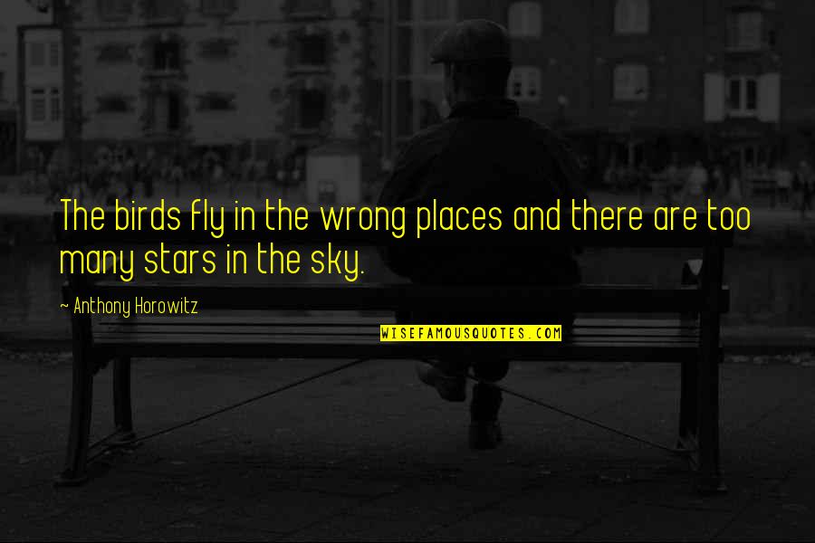 Sky And Stars Quotes By Anthony Horowitz: The birds fly in the wrong places and
