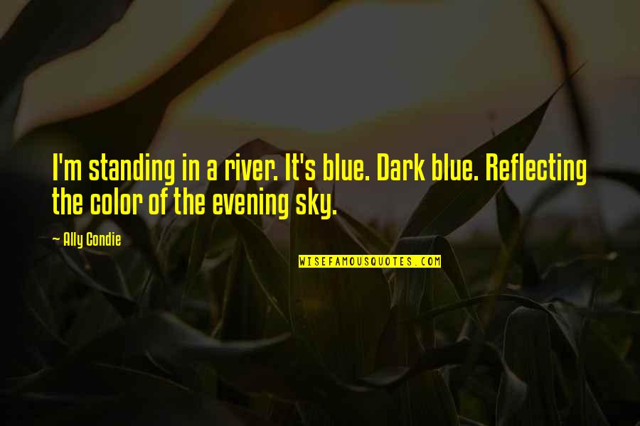 Sky Blue Color Quotes By Ally Condie: I'm standing in a river. It's blue. Dark