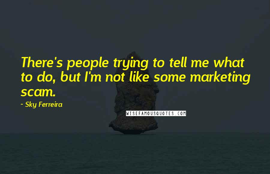 Sky Ferreira quotes: There's people trying to tell me what to do, but I'm not like some marketing scam.