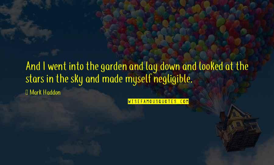 Sky Garden Quotes By Mark Haddon: And I went into the garden and lay Sky Garden Quotes By Mark Haddon: And I went into the garden and lay