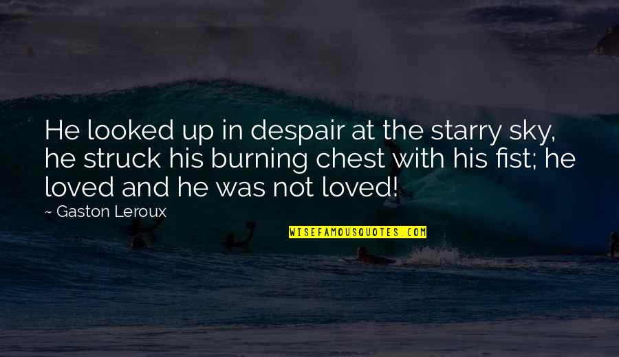 Sky Is Burning Quotes By Gaston Leroux: He looked up in despair at the starry Sky Is Burning Quotes By Gaston Leroux: He looked up in despair at the starry