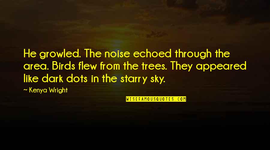 Sky Is So Beautiful Quotes By Kenya Wright: He growled. The noise echoed through the area.