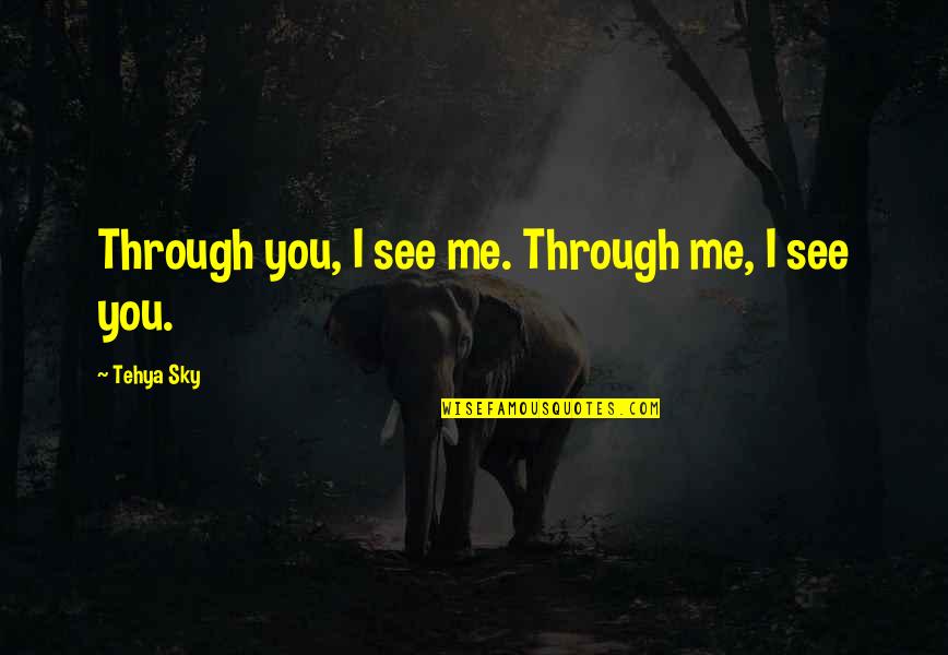 Sky Life Quotes By Tehya Sky: Through you, I see me. Through me, I