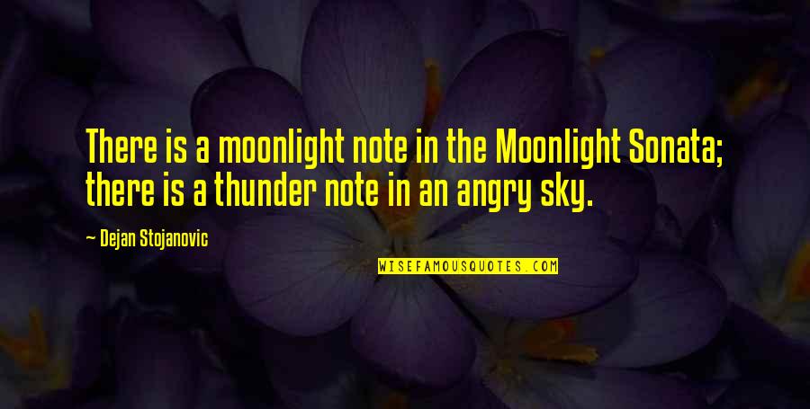 Sky Philosophy Quotes By Dejan Stojanovic: There is a moonlight note in the Moonlight Sky Philosophy Quotes By Dejan Stojanovic: There is a moonlight note in the Moonlight