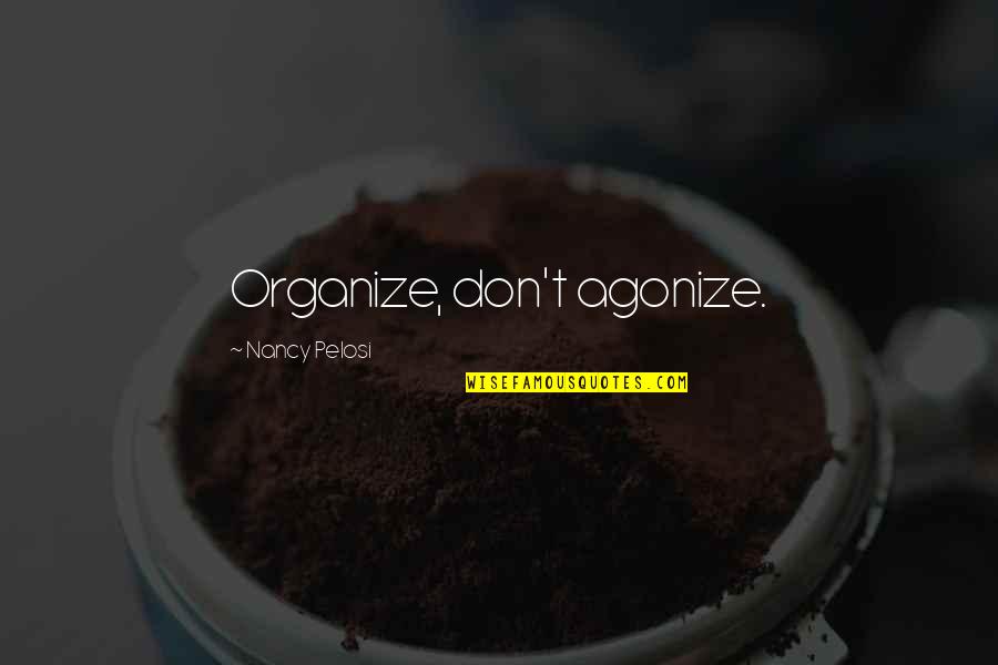 Skydiving Inspirational Quotes By Nancy Pelosi: Organize, don't agonize.