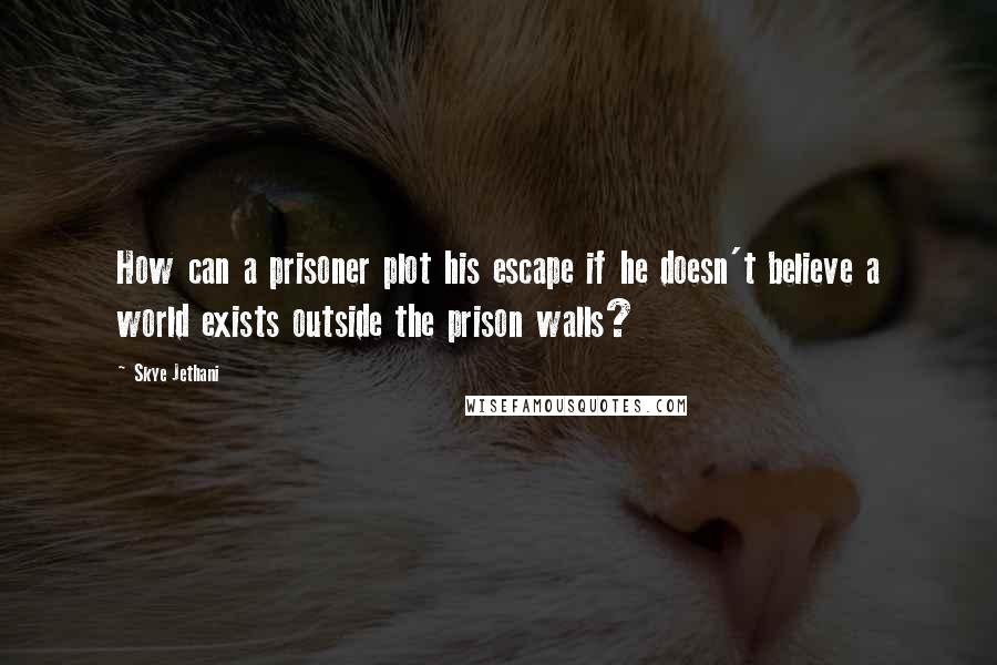 Skye Jethani quotes: How can a prisoner plot his escape if he doesn't believe a world exists outside the prison walls?