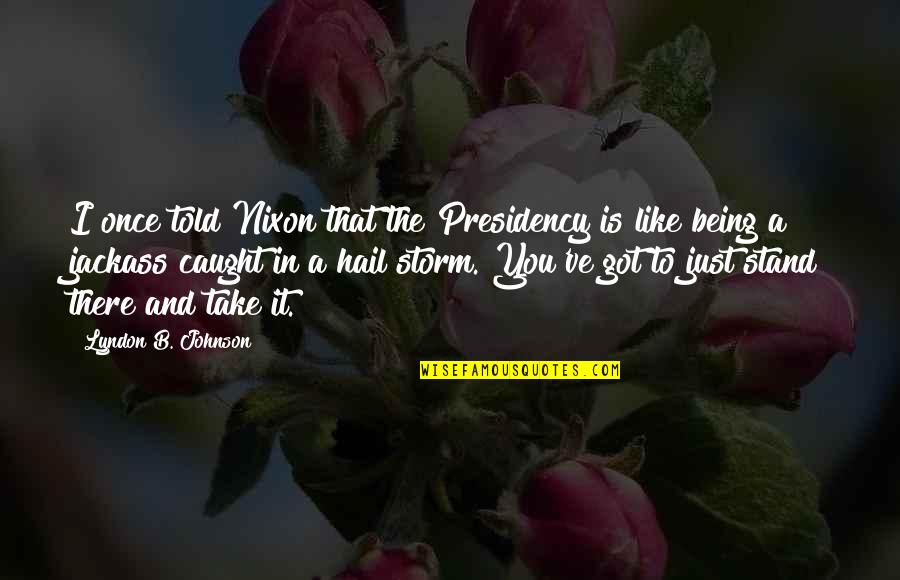 Skyfflar Quotes By Lyndon B. Johnson: I once told Nixon that the Presidency is Skyfflar Quotes By Lyndon B. Johnson: I once told Nixon that the Presidency is