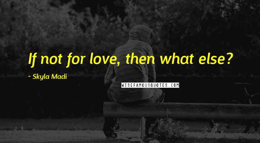 Skyla Madi quotes: If not for love, then what else?