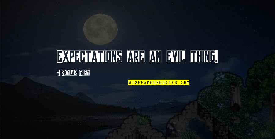 Skylar's Quotes By Skylar Grey: Expectations are an evil thing.